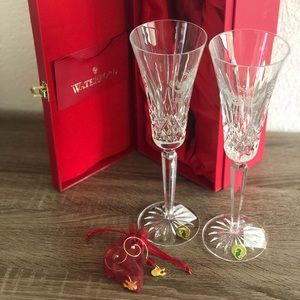 Set of Waterford Champagne Flutes Lismore Edition